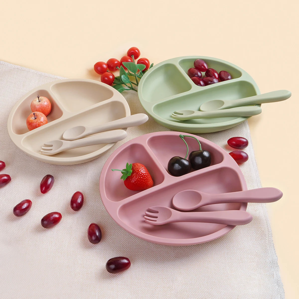 The Silicone Dining Set — Three-Piece