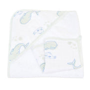 The Whale Hooded Towel & Washcloth Set