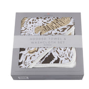The Bamboo Hooded Towel & Washcloth — Animal Print