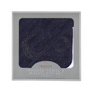 The Bamboo Hooded Towel & Washcloth — Midnight Moon