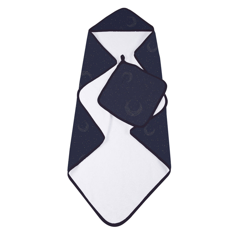 The Bamboo Hooded Towel & Washcloth — Midnight Moon