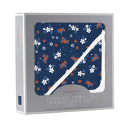 The Bamboo Hooded Towel & Washcloth — Serenity Floral