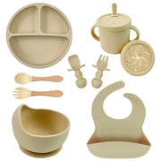 The Suction Dish Set — Bamboo & Silicone