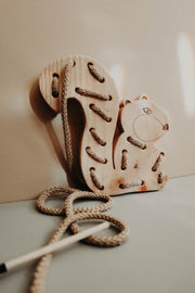 The Wooden Lacing Toy — Squirrel