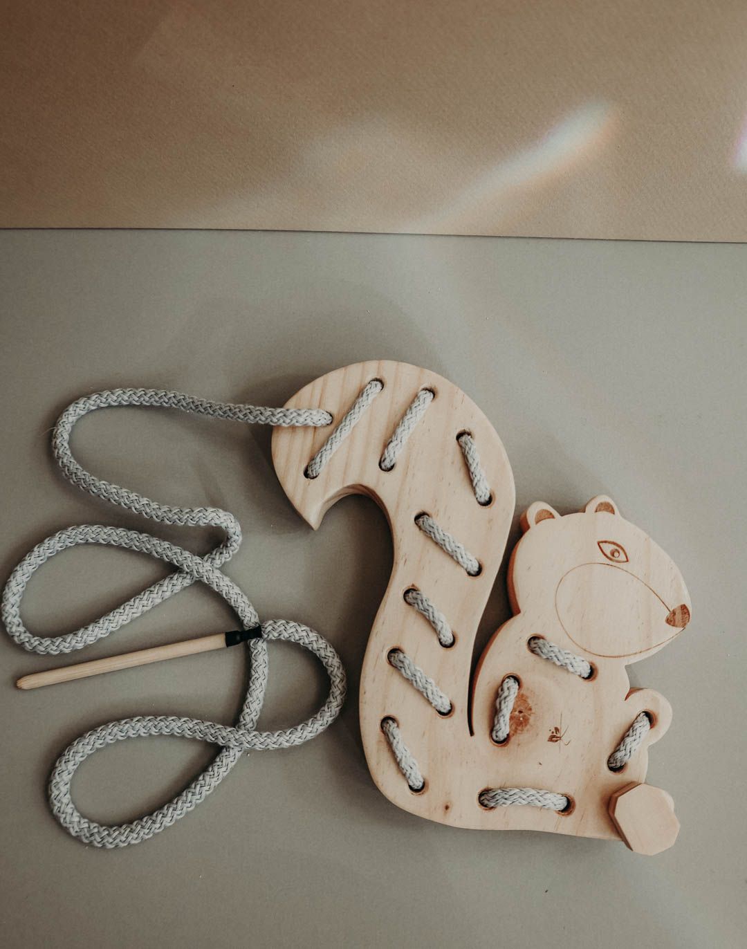 The Wooden Lacing Toy — Squirrel