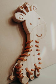 The Giraffe Lacing Toy — Wooden Montessori