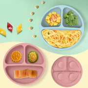 The Suction Dish Set — Bamboo & Silicone